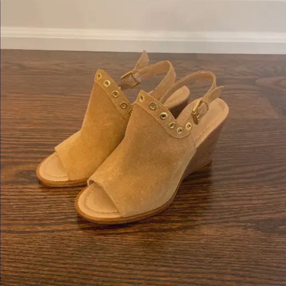 Italian Leather Wedge Sandals. Size 7. Never worn